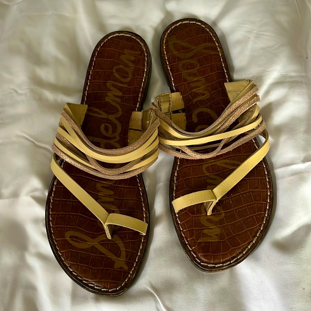 Sam Edelman size 9 strappy sandal  nude & rose gold